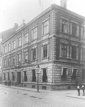 Västra Storgatan 29 - Hesslegatan 1, Kristianstad, senast 1918.