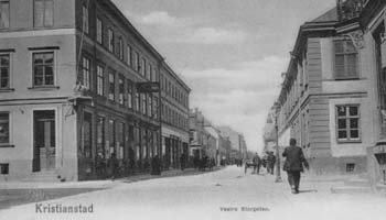 Tivoligatan 3C-Västra Storgatan 50A och 50B samt 48A och 48B, Kristianstad,  senast 1901.