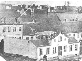Tvåvåningshus och envåningshus vid Västra Boulevarden, Kristianstad, ev. 1860-talet.