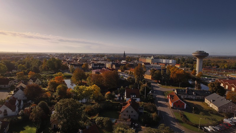 Drönarbild över Kristianstad