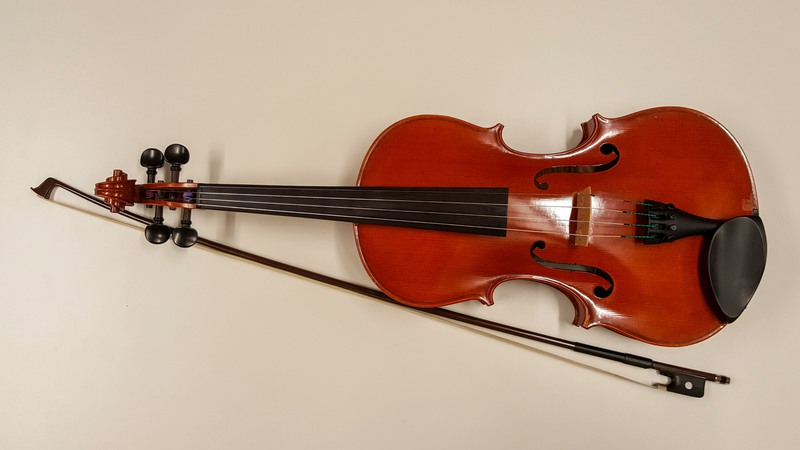 Violan har en djupare klang än fiolen. Precis som fiolen finns violan i olika storlekar för nybörjaren. 